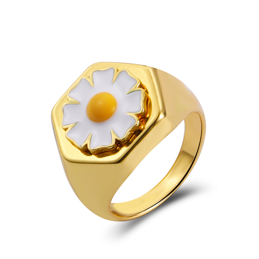 Say hello to spring in your new fav Daisy Ring! Cute girls gold ring.
