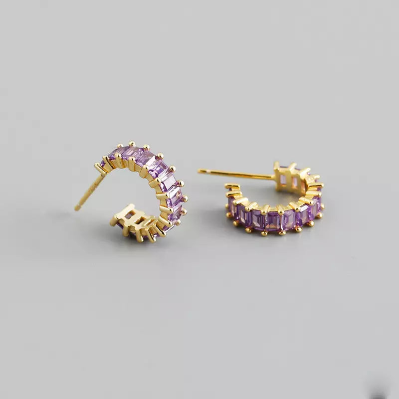 Mini Lavender Baguette Post Hoop