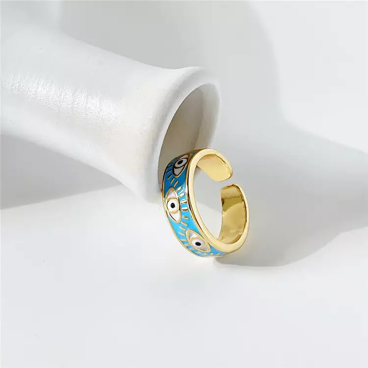 Enamel Evil Eye Ring