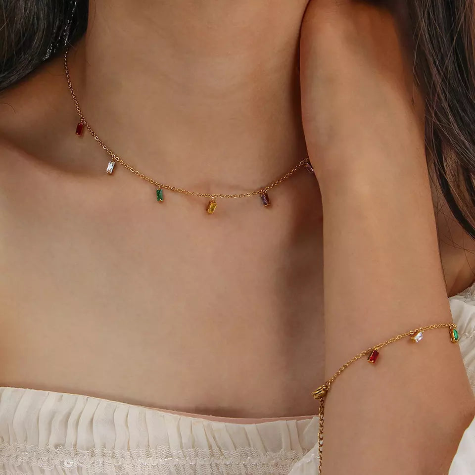 Rainbow Drops Necklace