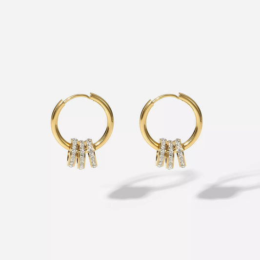 Three Sparkly Rings Earring